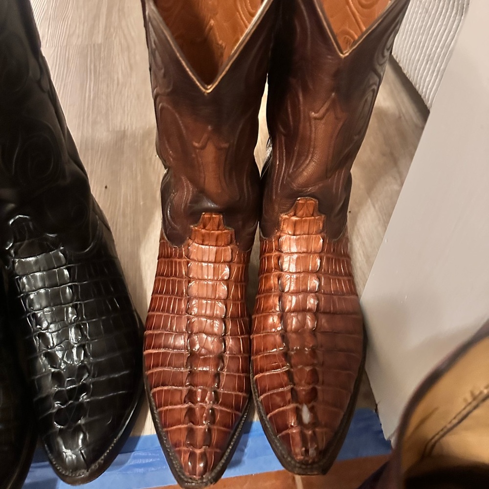 Genuine Leather Crocodile Pattern Cowboy Boots